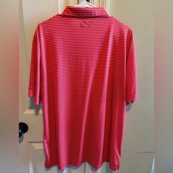 PGA Tour Orange White Striped Men’s Polo Shirt Sz XL - Picture 6 of 7